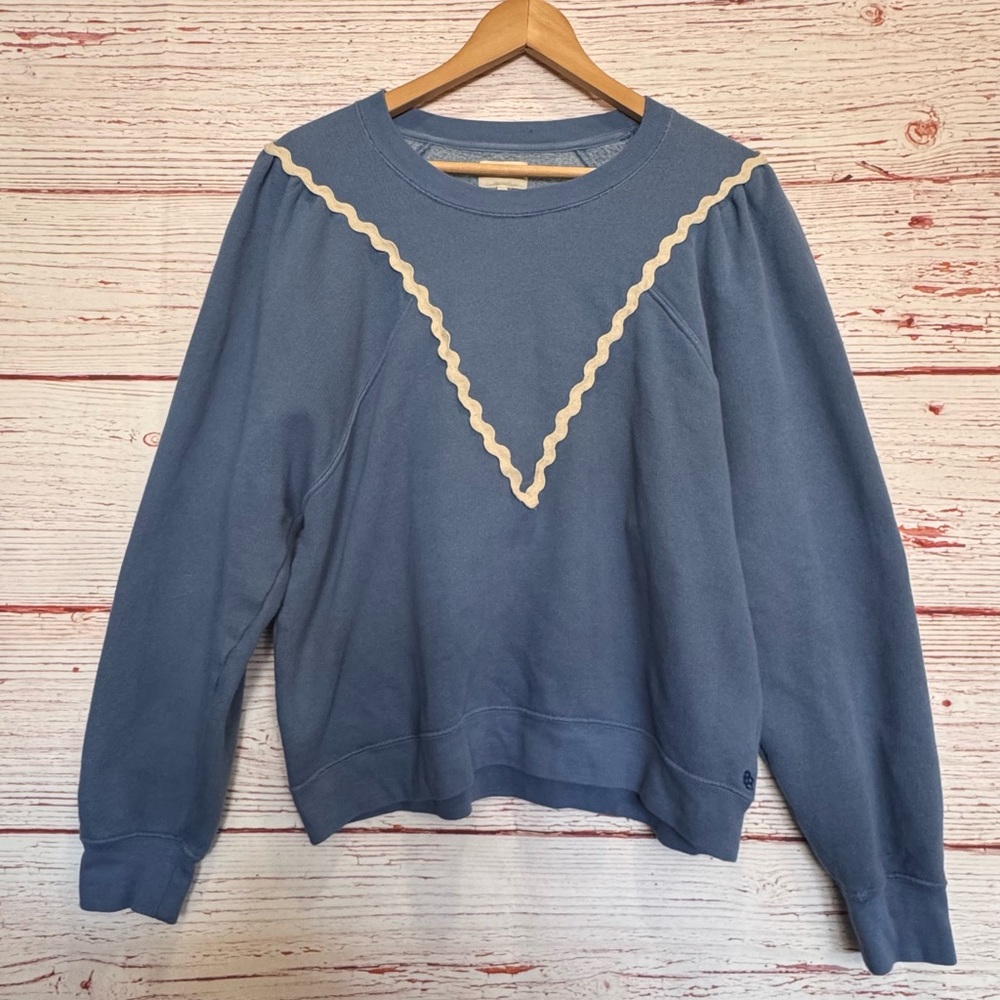 Bellerose Frida Nautical Sweatshirt in Blue Sz 3 Sz L